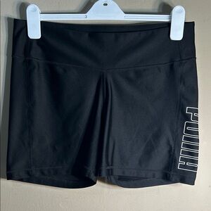 Puma Black Women's Bike Shorts with Side Logo Size Large.